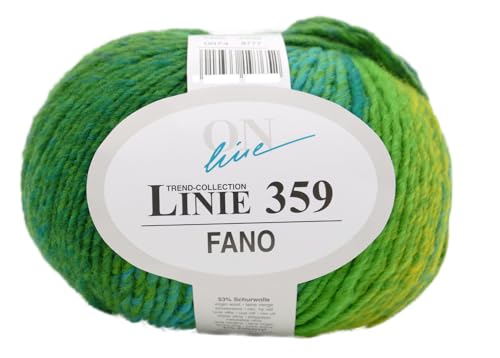 Online Linie 359 Fano | Dicke Wolle mit Farbverlauf grün zum Stricken und Häkeln | Farbverlaufswolle 150g | Nadelstärke 7 bis 8 mm (074) von Online Garne