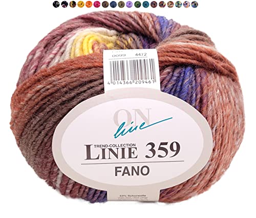 ONline Garne Wolle Dicke Wolle mit Farbverlauf zum Stricken und Häkeln, Häkelwolle Farbverlaufswolle 150g, Nadelstärke 7 bis 8 mm (099) von ONline Garne