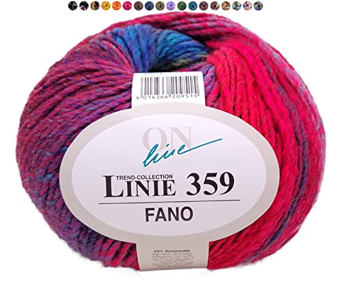 Online Linie 359 Fano | Dicke Wolle mit Farbverlauf zum Stricken und Häkeln | Farbverlaufswolle 150g | Nadelstärke 7 bis 8 mm (104) von Online Garne