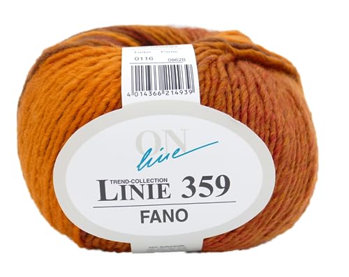 Online Linie 359 Fano, Dicke Wolle mit Farbverlauf zum Stricken und Häkeln, Häkelwolle Farbverlaufswolle 150g, Nadelstärke 7 bis 8 mm (116) von ONline Garne