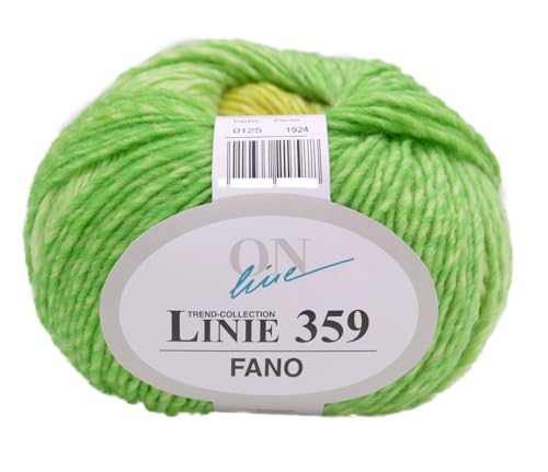 Online Linie 359 Fano | Dicke Wolle mit Farbverlauf grün gelb zum Stricken und Häkeln | Farbverlaufswolle 150g | Nadelstärke 7 bis 8 mm (125) von Online Garne