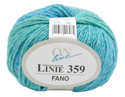 Online Linie 359 Fano | Dicke Wolle mit Farbverlauf türkis zum Stricken und Häkeln | Farbverlaufswolle 150g | Nadelstärke 7 bis 8 mm (126) von Online Garne