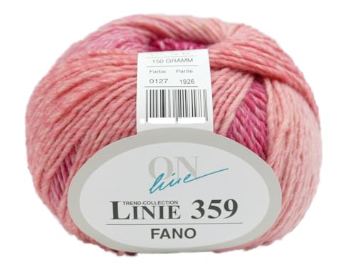 Online Linie 359 Fano | Dicke Wolle mit Farbverlauf rosa zum Stricken und Häkeln | Farbverlaufswolle 150g | Nadelstärke 7 bis 8 mm (127) von Online Garne