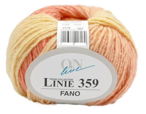 Online Linie 359 Fano | Dicke Wolle mit Farbverlauf apricot zum Stricken und Häkeln | Farbverlaufswolle 150g | Nadelstärke 7 bis 8 mm (128) von Online Garne