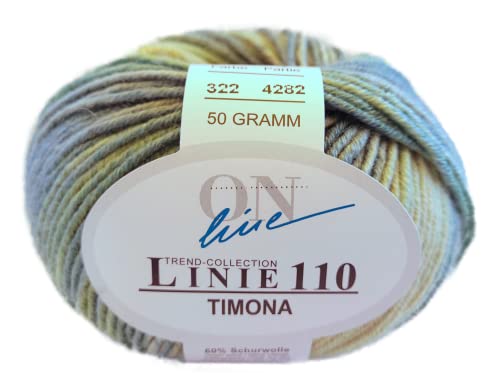 Online Wolle Linie 110 Timona Design Color Farbverlaufswolle mit Merino für Nadelstärke 3,5 bis 4,5 mm (322) von Online Garne