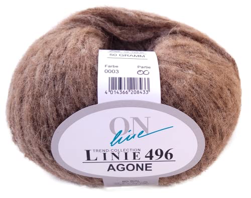 Online Wolle Linie 496 Agone, dicke Winterwolle Nadelstärke 6,5-8 mm mit Alpakawolle zum Stricken oder Häkeln (03) von Online Garne