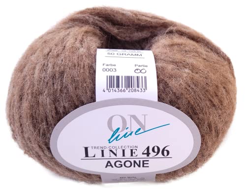 Online Wolle Linie 496 Agone, dicke Winterwolle Nadelstärke 6,5-8 mm mit Alpakawolle zum Stricken oder Häkeln (03) von ONline Garne