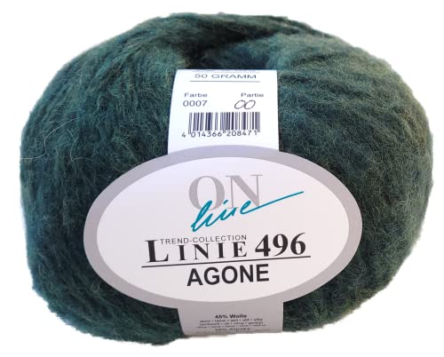 Online Wolle Linie 496 Agone, dicke Winterwolle Nadelstärke 6,5-8 mm mit Alpakawolle zum Stricken oder Häkeln (07) von Online Garne