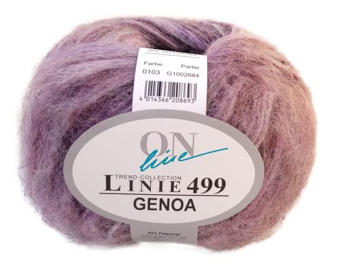 Online Garne Wolle Linie 499 Genoa (103) - Flauschiges Alpaka-Mischgarn mit angenehmem Tragegefühl und edler Optik - 53% Polyacryl, 27% Alpaka, 20% Wolle - 150m/50g - Nadelstärke 5,5-6,5 mm von ONline Garne
