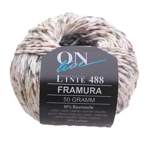 Sommer Wolle Baumwolle Leinen, Online Linie 488 Framura 01, bunte Sommerwolle zum Stricken oder Häkeln von Online Garne