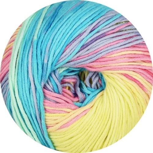 Wolle mit Farbverlauf Online Linie 491 Bellovero color 101, Baumwollmischgarn mit Farbverlauf zum Stricken oder Häkeln, 100g von Online Garne