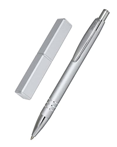 Online 43029 Kugelschreiber Graphite, edler Metall-Kugelschreiber, Druckkugelschreiber aus Aluminium, auswechselbare Mine, Schreibfarbe schwarz, Geschenk-Idee, Graphite Silver, 1 Stück (1er Pack) von Online