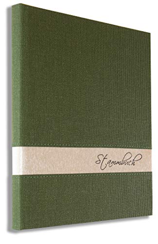 Stammbuch Grün Zelena FÜR ALLE Formate (Klassik, A5, A4) Familienstammbuch incl. 3 Stammbuchhüllen von online-stammbuch