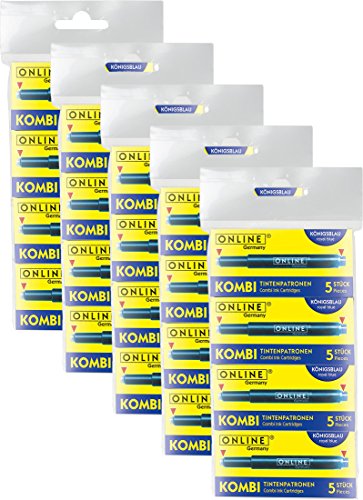 5 x 4er Pack 17026 - Kombipatronen, blau | Für alle gängigen Füllfederhalter 5 x 4er Pack 17026 - Kombipatronen, blau | Für alle gängigen Füllfederhalter von Online