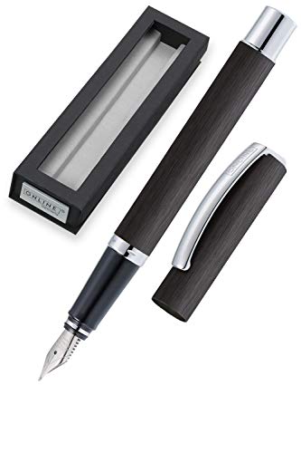 ONLINE Füller Vision Schwarz I Eleganter Füllfederhalter mit Iridium-Feder fein I Füllhalter aus Aluminium für Standard-Tintenpatronen & Konverter I in Geschenkbox von Online