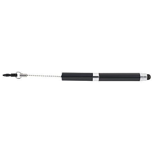 ONLINE 30036/3D Mini-Kugelschreiber i-Charm Black, D1-Standardmine, blauschreibend, Stylus Tip, ansteckbar an Kopfhörer-Buchse von Online