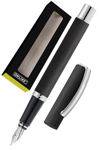 ONLINE Füller Vision Schwarz I Eleganter Füllfederhalter mit Iridium-Feder medium I Füllhalter aus Aluminium für Standard-Tintenpatronen & Konverter I in Geschenkbox ONLINE Füller Vision Schwarz I Eleganter Füllfederhalter mit Iridium-Feder medium I Füllhalter aus Aluminium für Standard-Tintenpatronen & Konverter I in Geschenkbox von Online