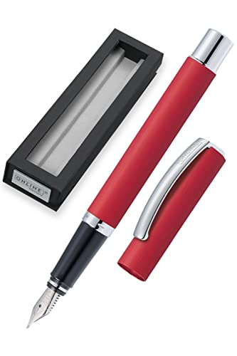 ONLINE Füller Vision Rot I Eleganter Füllfederhalter mit Iridium-Feder medium I Füllhalter aus Aluminium für Standard-Tintenpatronen & Konverter I in Geschenkbox ONLINE Füller Vision Rot I Eleganter Füllfederhalter mit Iridium-Feder medium I Füllhalter aus Aluminium für Standard-Tintenpatronen & Konverter I in Geschenkbox von Online