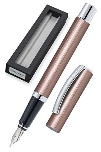 ONLINE Füller Vision Rosegold I Eleganter Füllfederhalter mit Iridium-Feder medium I Füllhalter aus Aluminium für Standard-Tintenpatronen & Konverter I in Geschenkbox ONLINE Füller Vision Rosegold I Eleganter Füllfederhalter mit Iridium-Feder medium I Füllhalter aus Aluminium für Standard-Tintenpatronen & Konverter I in Geschenkbox von Online