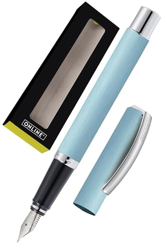 ONLINE Füller Vision Türkis I Eleganter Füllfederhalter mit Iridium-Feder medium I Füllhalter aus Aluminium für Standard-Tintenpatronen & Konverter I in Geschenkbox ONLINE Füller Vision Türkis I Eleganter Füllfederhalter mit Iridium-Feder medium I Füllhalter aus Aluminium für Standard-Tintenpatronen & Konverter I in Geschenkbox von Online