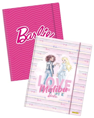 ONLINE Sammelmappen A3 Barbie-Design I Ordnungsmappe aus Karton mit Barbie-Motiv I Mappe A3 mit Gummizug & Innenklappen I Schulmappe für Kinder und Jugendliche I ideal als Heftmappe I Kunstmappe pink von Online