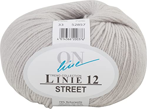 ONline Wolle STREET Linie 12 50g 210m Lauflänge 75% Schurwolle 25% Polyamid Farbe 33 von Online