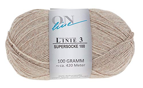 Online Wolle Supersocke 100 Linie 3 100g 420m Farbe 101 S08 01 0101 von Online