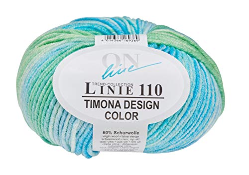 ONline Wolle Trend-Collection Linie 110 Timona Design Color 50g Garn 60% Schurwolle Strickgarn Häckelgarn Farbe 305 von Online