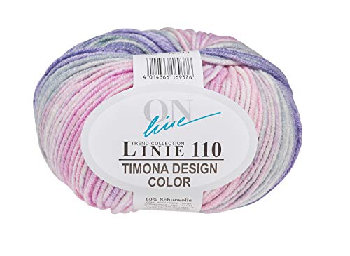 ONline Wolle Trend-Collection Linie 110 Timona Design Color 50g Garn 60% Schurwolle Strickgarn Häckelgarn Farbe 306 von Online