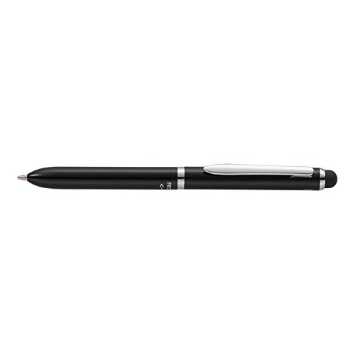 Online 31019/3D - 3-in-1 Multi Touch Pen Black, 2-Farb-Kugelschreiber & Touchpen in einem, Multifunktionsstift aus Metall, D1 Standardminen rot und blau, Stylus Tip, schwarz, Einzelstift von Online