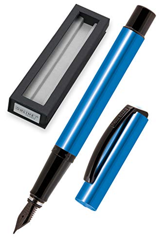 Online 36023 Füller Vision Magic, Füllfederhalter mit klarem Design, Aluminium im Metallic-Look, geschwärzte Iridium-Feder M, für Standard-Tintenpatronen und Konverter geeignet, Geschenkverpackung, Blau Online 36023 Füller Vision Magic, Füllfederhalter mit klarem Design, Aluminium im Metallic-Look, geschwärzte Iridium-Feder M, für Standard-Tintenpatronen und Konverter geeignet, Geschenkverpackung, Blau von Online