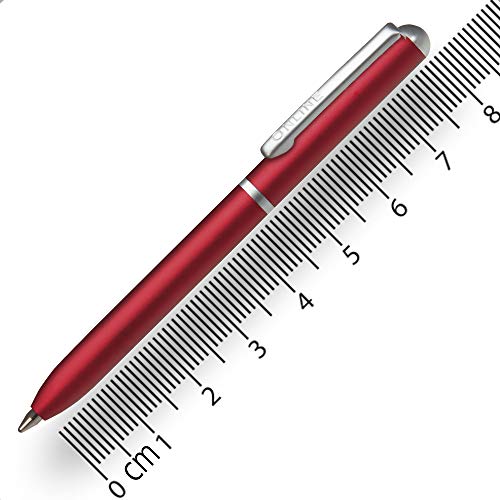 Online 43010/3D Miniatur Dreh-Kugelschreiber Red mit Metallclip, D1-Standardmine | Mini-Kuli fürs Portemonnaie | 8 cm Länge, passend für Geldbeutel, kleine Taschen für unterwegs | Schreibfarbe schwarz von Online