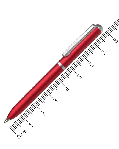 Online 43010/3D Miniatur Dreh-Kugelschreiber Red mit Metallclip, D1-Standardmine | Mini-Kuli fürs Portemonnaie | 8 cm Länge, passend für Geldbeutel, kleine Taschen für unterwegs | Schreibfarbe schwarz von Online