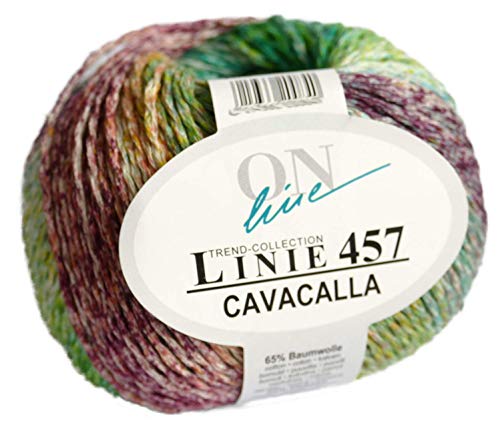 Online Cavacalla 108, Baumwollgarn mit Viskose und Leinen, Farbverlauf zum Stricken oder Häkeln von Online