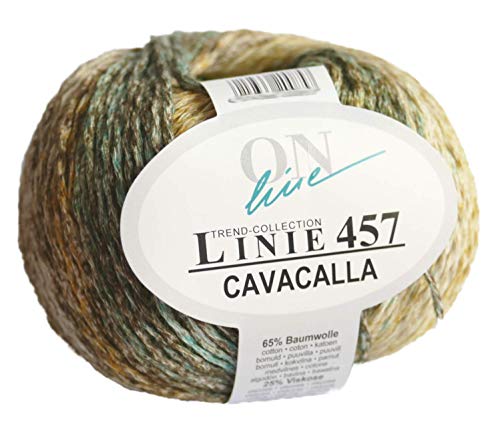 Online Cavacalla 109, Baumwollgarn mit Viskose und Leinen, Farbverlauf zum Stricken oder Häkeln von Online