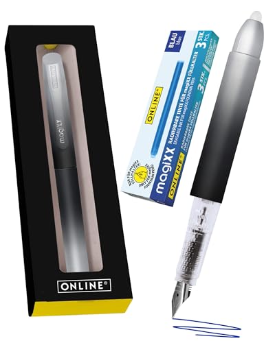 Online Füllhalter magiXX Dark Shadow I Füller mit radierbarer, blauer Tinte I inkl. 4 magiXX Patronen I Schreiben, radieren & korrigieren in einem I Füllfederhalter als Geschenk für Schule & Uni Online Füllhalter magiXX Dark Shadow I Füller mit radierbarer, blauer Tinte I inkl. 4 magiXX Patronen I Schreiben, radieren & korrigieren in einem I Füllfederhalter als Geschenk für Schule & Uni von Online