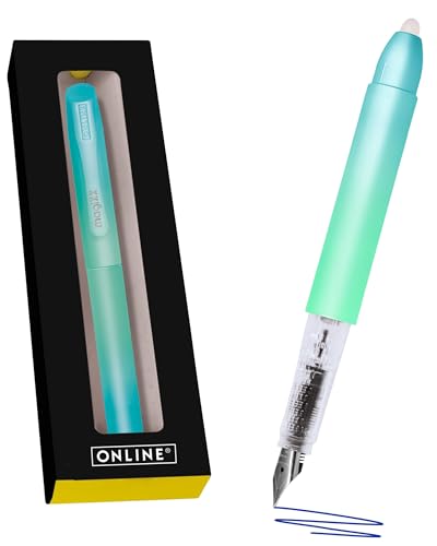 Online Füllhalter magiXX Turquoise Dream I Füller mit radierbarer, blauer Tinte I inkl. 4 magiXX Patronen I Schreiben, radieren & korrigieren in einem I Füllfederhalter als Geschenk für Schule & Uni von Online