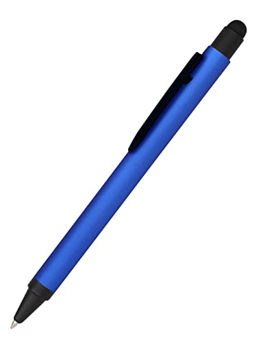 Online Kugelschreiber Alu Stylus Blau, Druckkugelschreiber aus Aluminium, auswechselbare Großraum-Mine, Schreibfarbe blau, mit Softtouch Feeling, Stift mit Touchpen, 1 Stück Online Kugelschreiber Alu Stylus Blau, Druckkugelschreiber aus Aluminium, auswechselbare Großraum-Mine, Schreibfarbe blau, mit Softtouch Feeling, Stift mit Touchpen, 1 Stück von Online