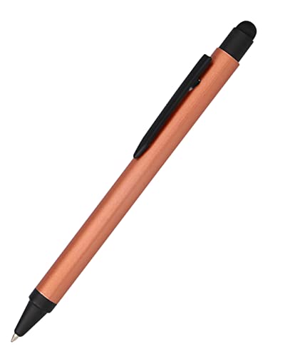 Online Kugelschreiber Alu Stylus Rosegold, Druckkugelschreiber aus Aluminium, auswechselbare Großraum-Mine, Schreibfarbe schwarz, mit Softtouch Feeling, Stift mit Touchpen, 1 Stück von Online
