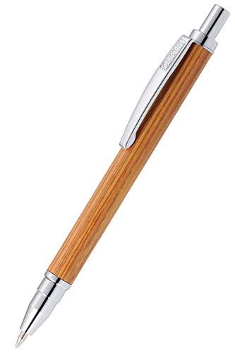 Online Kugelschreiber Mini Wood Pen Bamboo, Druckkugelschreiber aus edlem Holz, auswechselbare Messing Minimine Format D1, Schreibfarbe schwarz, Metallclip, 1 Stück von Online