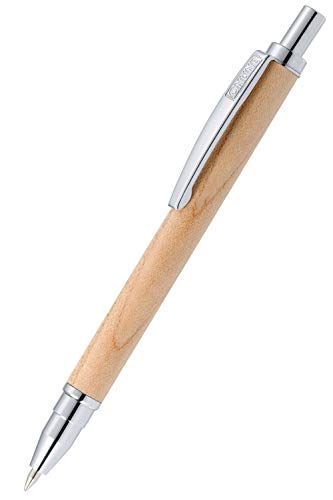 Online Kugelschreiber Mini Wood Pen Maple, Druckkugelschreiber aus edlem Holz, auswechselbare Messing Minimine Format D1, Schreibfarbe schwarz, Metallclip, 1 Stück von Online