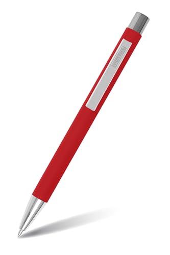 Online Kugelschreiber Soft Metal, Druckkugelschreiber aus Aluminium, auswechselbare Großraum-Mine, Schreibfarbe blau, dokumentenecht, Classic Red mit Softtouch Feeling, Metallclip Online Kugelschreiber Soft Metal, Druckkugelschreiber aus Aluminium, auswechselbare Großraum-Mine, Schreibfarbe blau, dokumentenecht, Classic Red mit Softtouch Feeling, Metallclip von Online