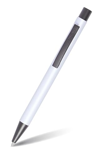 Online Kugelschreiber Soft Metal, Druckkugelschreiber aus Aluminium, auswechselbare Großraum-Mine, blau schreibend, dokumentenecht, Pure White mit Softtouch Feeling, Metallclip Online Kugelschreiber Soft Metal, Druckkugelschreiber aus Aluminium, auswechselbare Großraum-Mine, blau schreibend, dokumentenecht, Pure White mit Softtouch Feeling, Metallclip von Online