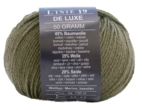 Online Linie 19 De Luxe Farbe 04 oliv, Wolle mit Seide, Merinowolle und Baumwolle von Online