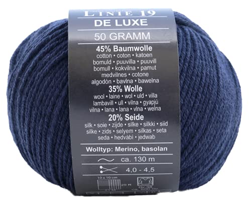 Online Linie 19 De Luxe Farbe 05 marine, Wolle mit Seide, Merinowolle und Baumwolle von Online