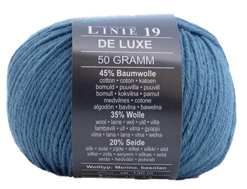 Online Linie 19 De Luxe Farbe 06 blau, Wolle mit Seide, Merinowolle und Baumwolle von Online