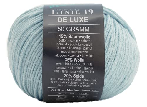 Online Linie 19 De Luxe Farbe 07 hellblau, Wolle mit Seide, Merinowolle und Baumwolle von Online