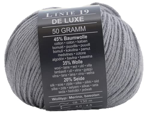 Online Linie 19 De Luxe Farbe 11 grau, Wolle mit Seide, Merinowolle und Baumwolle von Online