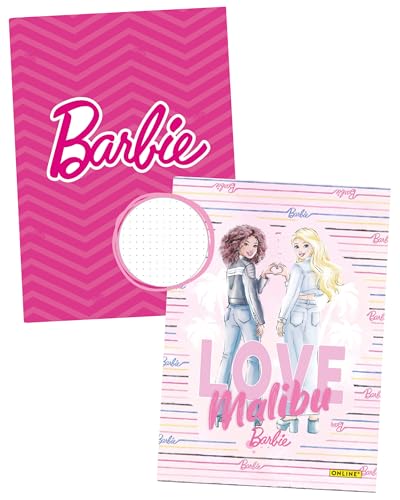 Online Notizbücher Barbie A5, dotted I Pinkes und beiges Notebook 192 Seiten, 96 Blatt mit Barbie-Schriftzug I 2x Kladde für Schule & Alltag I Hardcover Notizheft I Auch als Bullet Journal & Tagebuch von Online