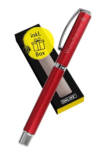 Online Personalisierter Füller mit Gravur Vision Wild Berry als Geschenk I Klares Design, satiniertes Aluminium, Iridium-Feder M I Roter Füllfederhalter inkl. Geschenkverpackung Online Personalisierter Füller mit Gravur Vision Wild Berry als Geschenk I Klares Design, satiniertes Aluminium, Iridium-Feder M I Roter Füllfederhalter inkl. Geschenkverpackung von Online